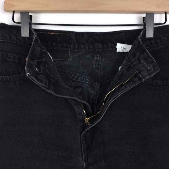 LEVI’S Jean Shorts Vintage 90s Ultra High Waist Black Wash Denim Size 8 Regular - Picture 4 of 13